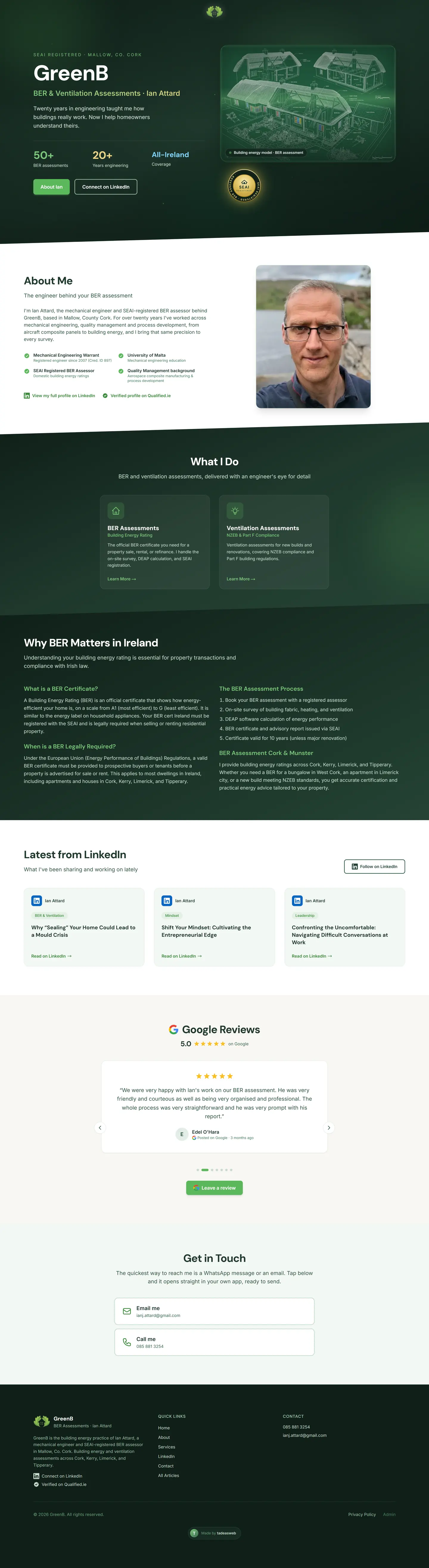 Náhled webu GreenB, ianattard.netlify.app