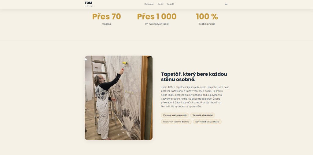 Tapetář Tom, tapetartom.xyz, poledne